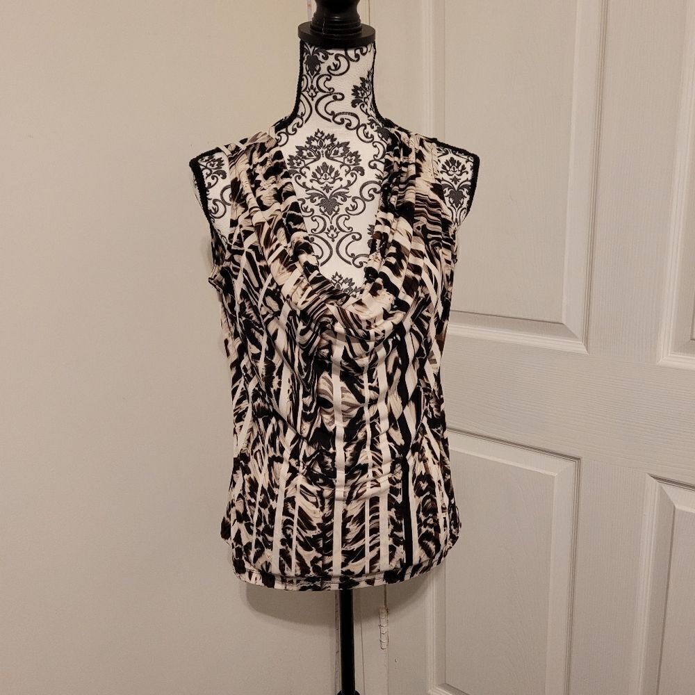 Calvin Klein leopard striped print top